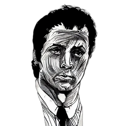 face, mask, staff, comic book art transparent PNG cut-out