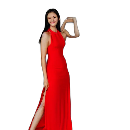 dress, 3d render, photorealistic, red transparent PNG cut-out