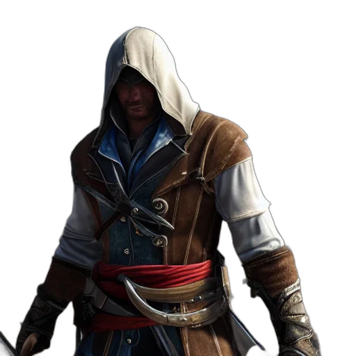 jacket, staff, sword, weapon, concept art, fantasy art, 3d render, photorealistic transparent PNG cut-out