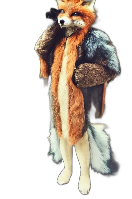 jacket, staff, animal, mask transparent PNG cut-out