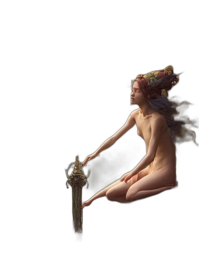 sword, crown, staff, dress, fantasy art, concept art, pixel art, oil painting transparent PNG cut-out