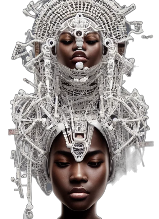 crown, jewelry, face, mask, concept art, photorealistic, cyberpunk, 3d render transparent PNG cut-out