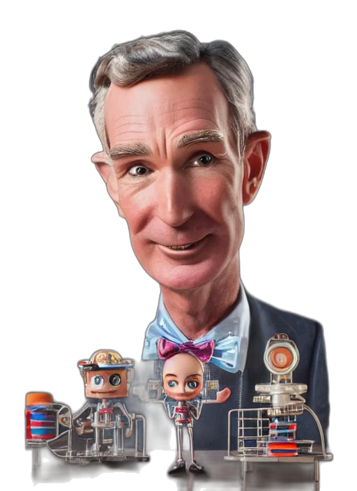 robot, concept art, cartoon, closeup, portrait, tin, toy, bill transparent PNG cut-out