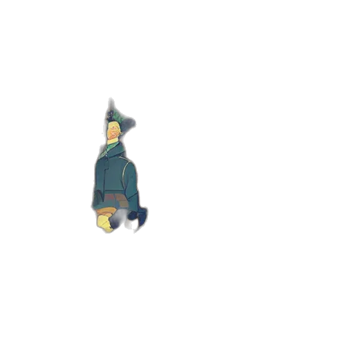 jacket, robot, umbrella, staff, pixel art, 3d render, concept art, watercolor transparent PNG cut-out