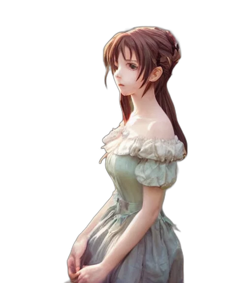dress, staff, face, crown transparent PNG cut-out