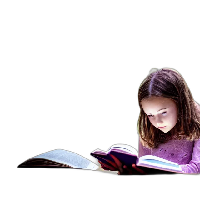 photorealistic, 3d render, photo, girl, reading, book, highly, detailed transparent PNG cut-out
