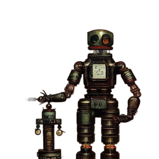 robot, staff, weapon, animal transparent PNG cut-out