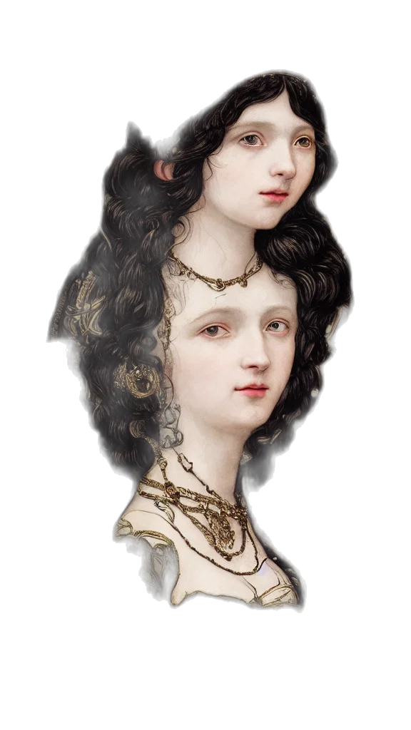 crown, jewelry, face, dress, photorealistic, fantasy art, oil painting, concept art transparent PNG cut-out