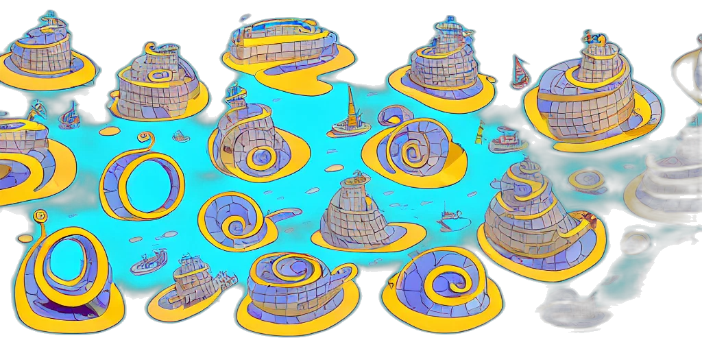 3d render, concept art, outer space, chubby, spiral, shape, cartoon, concept transparent PNG cut-out