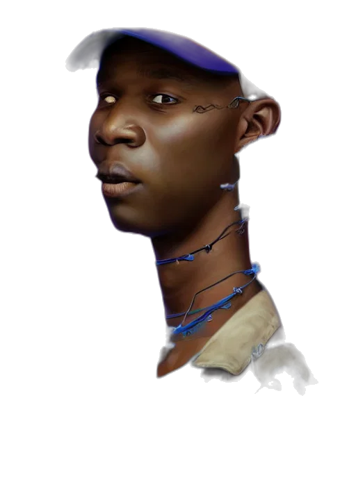 face, hat, staff, robot, concept art, photorealistic, watercolor, fantasy art transparent PNG cut-out