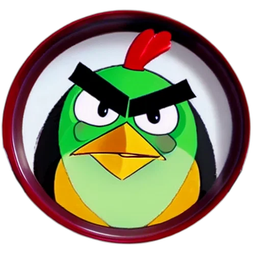 3d render, cartoon, angry, bird transparent PNG cut-out