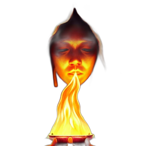 mask, face, staff, hair, 3d render, concept art, photorealistic, vaporwave transparent PNG cut-out