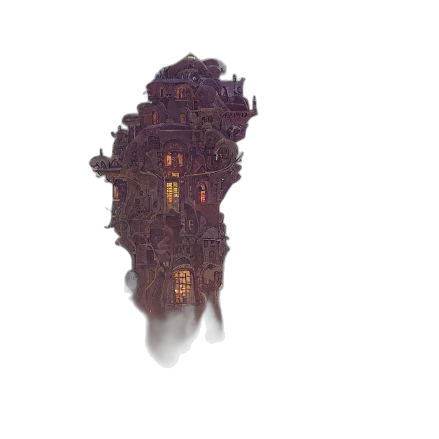 building, crown, mask, face, concept art, pixel art, watercolor, fantasy art transparent PNG cut-out