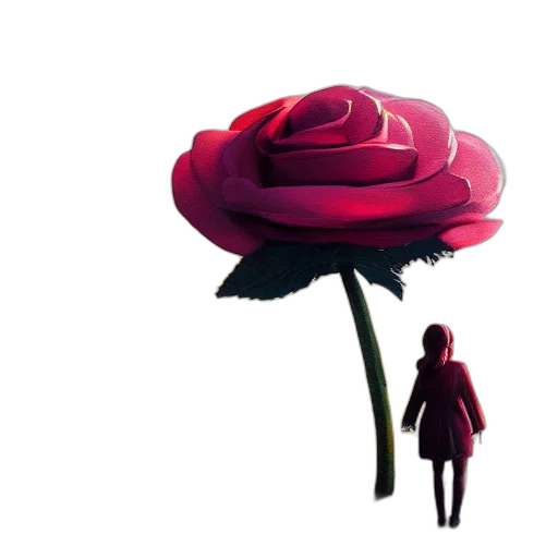 flower, dress, concept art, 3d render, pixel art, photorealistic, red, closeup transparent PNG cut-out