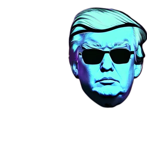 mask, face, vaporwave, cartoon, pixel art, concept art, portrait, donald transparent PNG cut-out