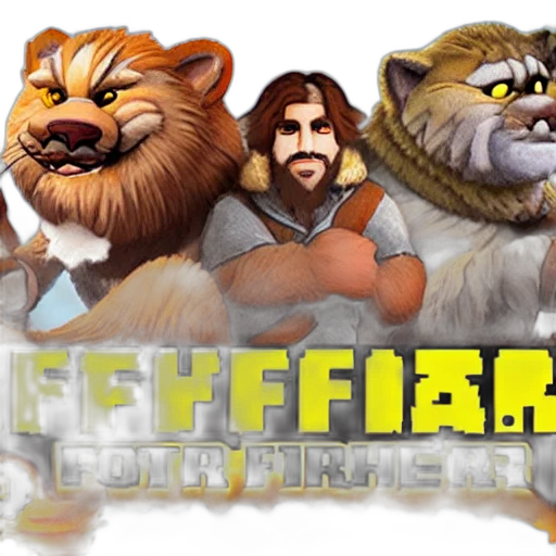 fantasy art, concept art, 3d render, pixel art, fur, fighters, video, game transparent PNG cut-out