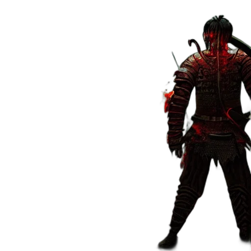 jacket, staff, weapon, creature, concept art, cyberpunk, 3d render, pixel art transparent PNG cut-out