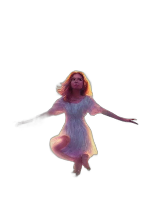 dress, creature, hair, animal, concept art, vaporwave, pixel art, 3d render transparent PNG cut-out