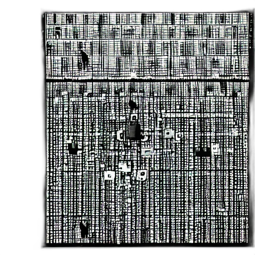 furniture, robot, jacket, building, 3d render, cyberpunk, pixel art, city street transparent PNG cut-out