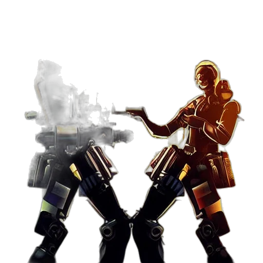 robot, weapon, concept art, pixel art transparent PNG cut-out