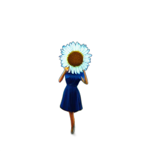 flower, dress, staff, crown, pixel art, 3d render, concept art, photorealistic transparent PNG cut-out