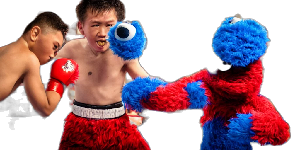 scared, elmo, boxing, cookie transparent PNG cut-out