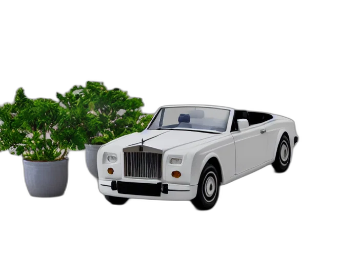 car, tree, 3d render, photorealistic transparent PNG cut-out