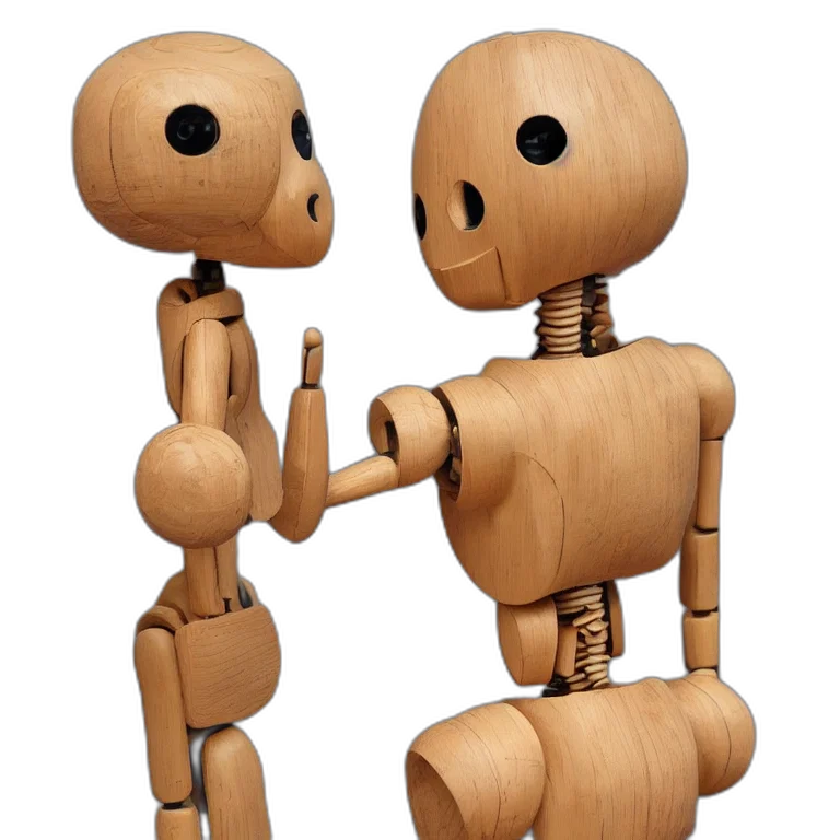 robot, 3d render, concept art, realistic, wooden, sculpture, art, toys transparent PNG cut-out