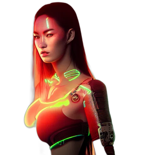 staff, concept art, cyberpunk, fantasy art, 3d render, neon lights, neon, beautiful transparent PNG cut-out