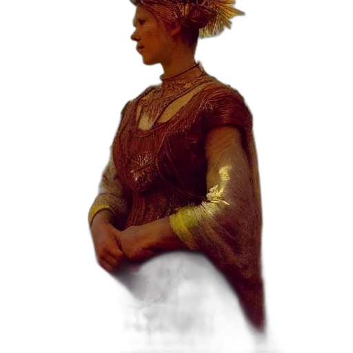 crown, dress, staff, face transparent PNG cut-out