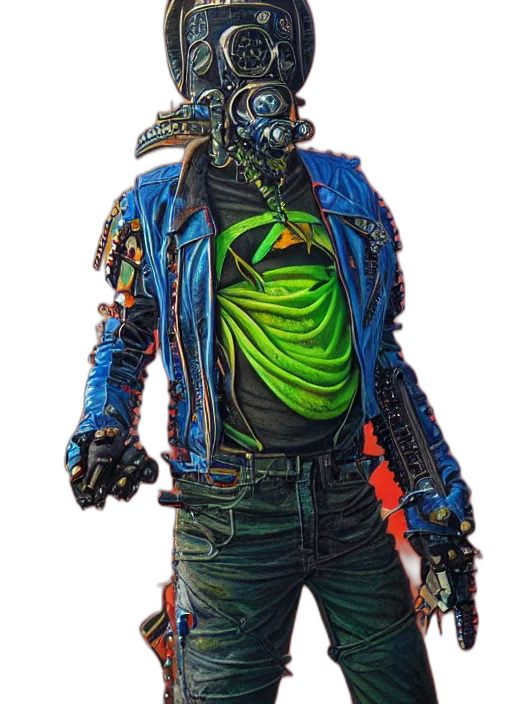 jacket, robot, mask, creature transparent PNG cut-out