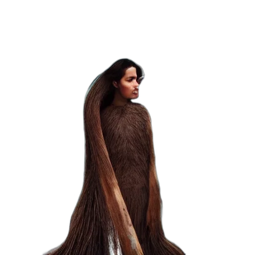 hair, dress, creature, animal, concept art, fantasy art, photorealistic, 3d render transparent PNG cut-out
