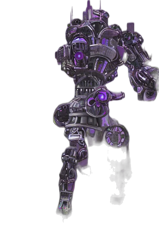 robot, weapon, creature, concept art, 3d render, cyberpunk, fantasy art, realistic transparent PNG cut-out