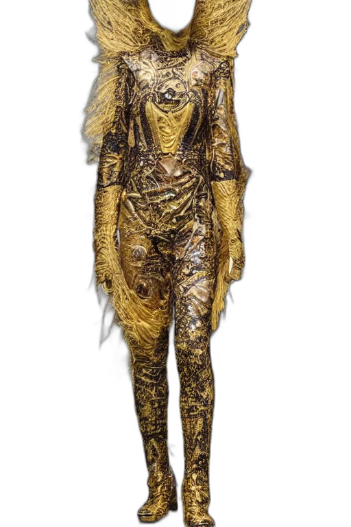 dress, jacket, jewelry, golden, beautiful, avant, garde, fashion transparent PNG cut-out