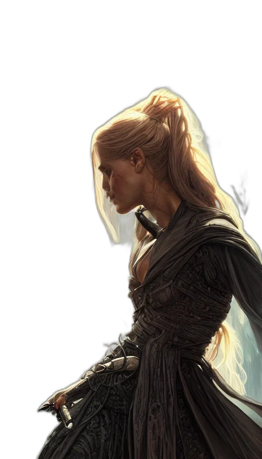 face, dress, sword, dragon transparent PNG cut-out