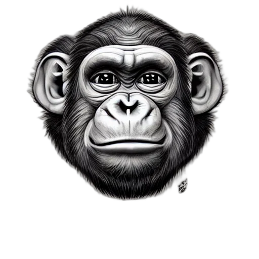 animal, face, creature, mask, photorealistic, concept art, pencil sketch, cartoon transparent PNG cut-out