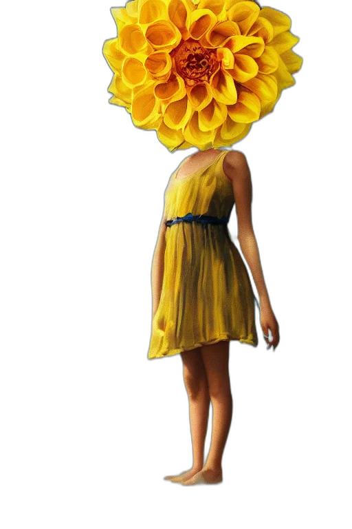 dress, flower, crown, hat, 3d render, concept art, photorealistic, oil painting transparent PNG cut-out