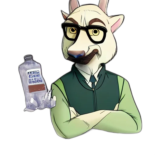 bottle, animal, jacket, staff transparent PNG cut-out
