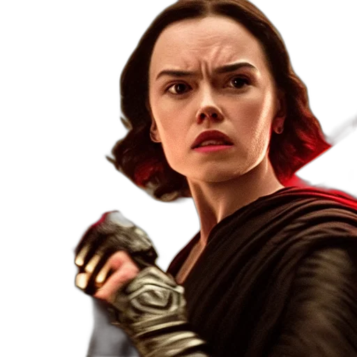 comic book art, concept art, photorealistic, movie, still, daisy, ridley, sith transparent PNG cut-out