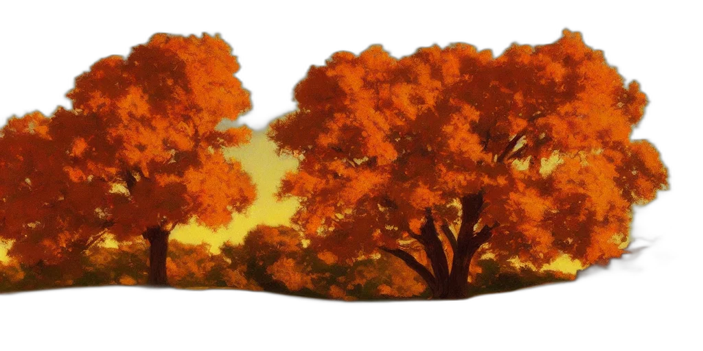 tree, crown, photorealistic, 3d render, concept art, fantasy art, forest, sunset transparent PNG cut-out