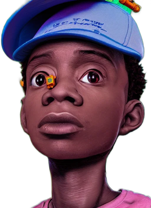 face, hat, robot, cartoon, concept art, comic book art, photorealistic, colourful transparent PNG cut-out