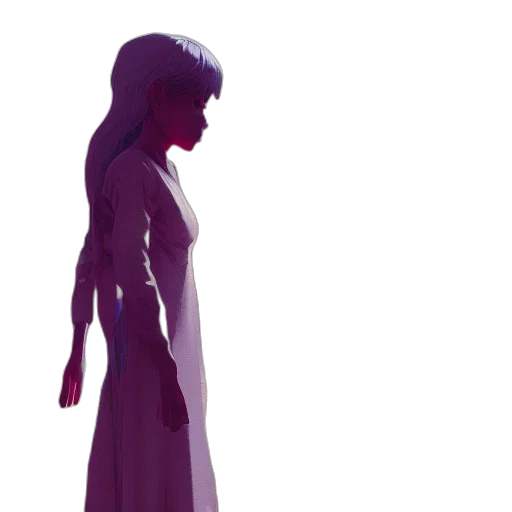 dress, robot, staff, creature transparent PNG cut-out