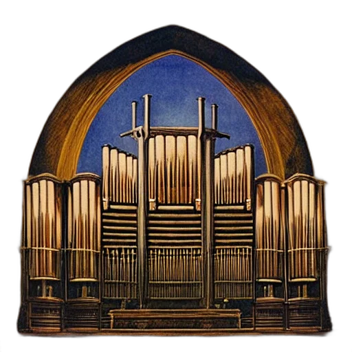 furniture, crown, concept art, 3d render, photorealistic, pipe, organ, music transparent PNG cut-out