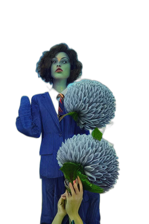 staff, flower, jacket, concept art, 3d render, photorealistic, fantasy art, green transparent PNG cut-out