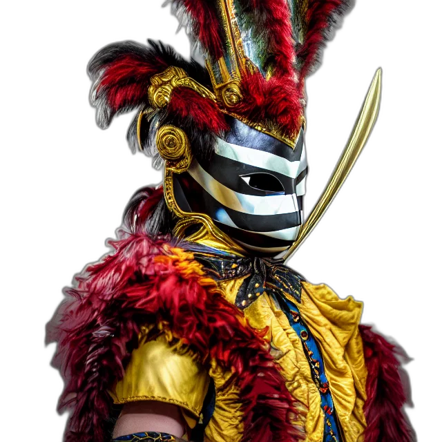mask, staff, crown, sword, full, shot, photo, beautiful transparent PNG cut-out