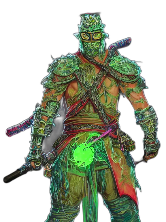 staff, sword, mask, weapon, concept art, fantasy art, comic book art, pixel art transparent PNG cut-out