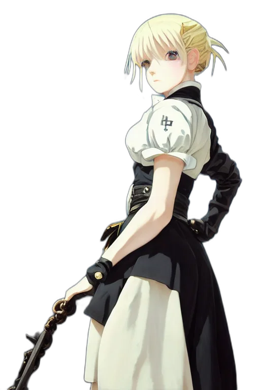 dress, staff, sword, weapon, concept art, anime, fantasy art, pixel art transparent PNG cut-out