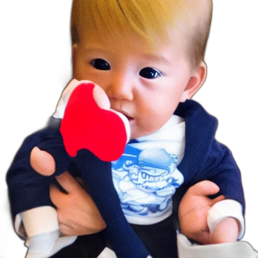 baby, holding, donald, trump transparent PNG cut-out