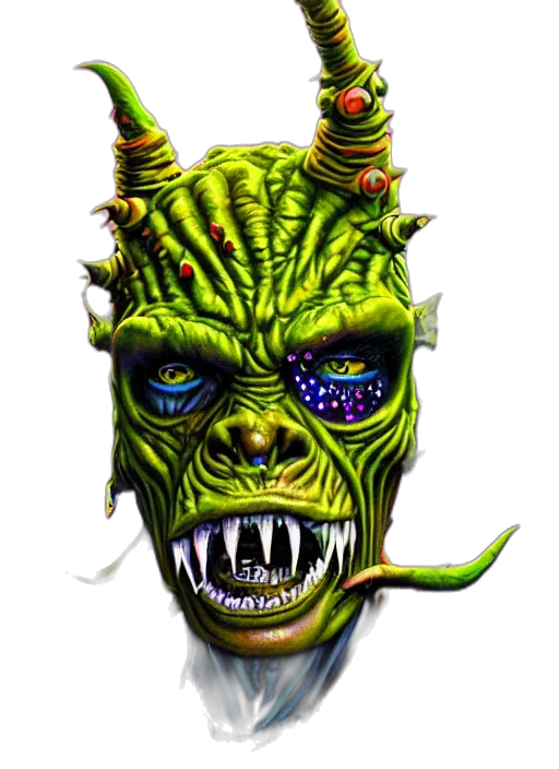 mask, face, creature, staff, concept art, 3d render, photorealistic, fantasy art transparent PNG cut-out