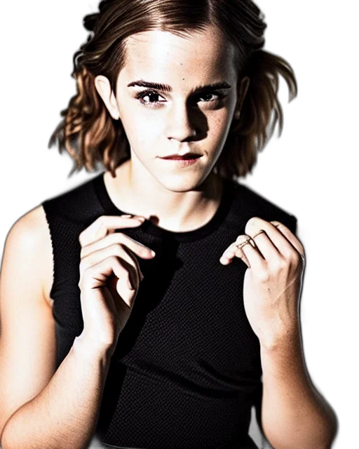 hair, photorealistic, cartoon, photo, tough, looking, emma, watson transparent PNG cut-out